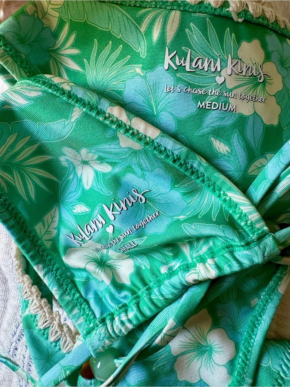 Kulani Kinis Green Floral Halter Bikini - Picture 3 of 6